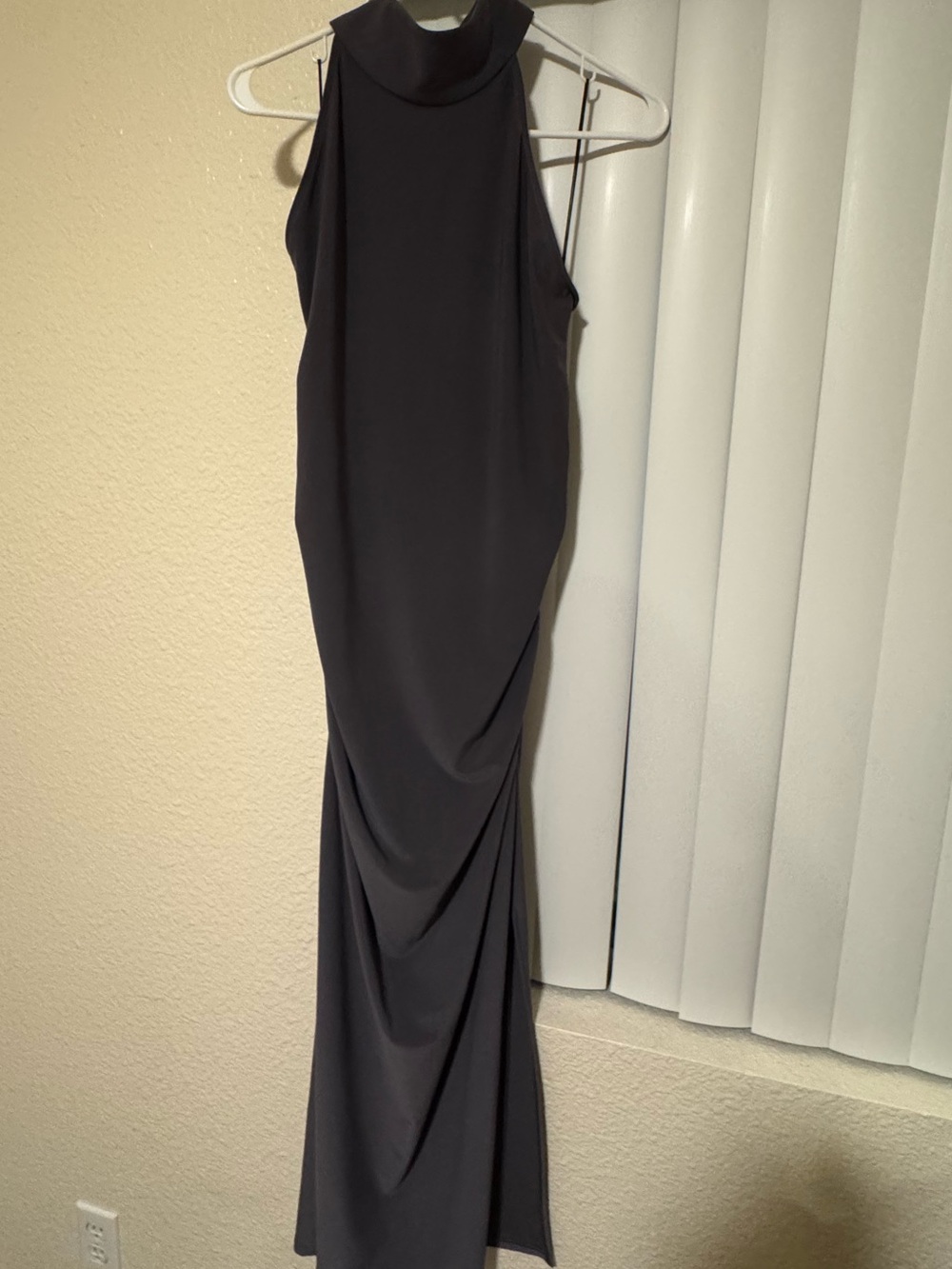 Aritzia gray Halter Maxi Dress with side slit